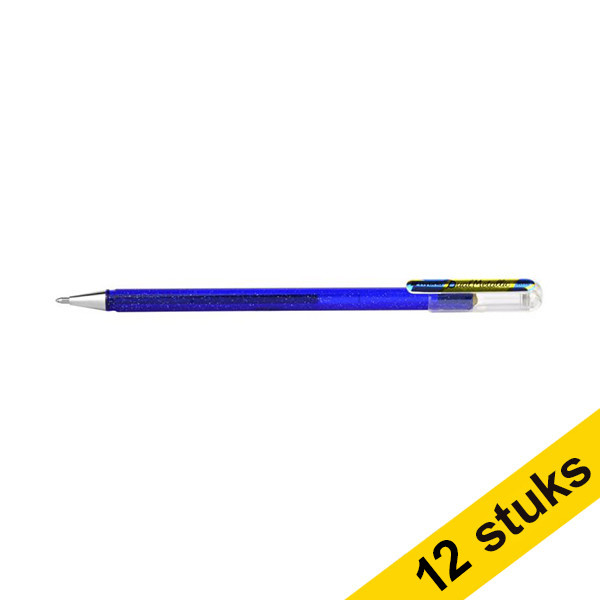 Pentel Aanbieding: 12x Pentel Dual Metallic gelpen blauw/goud  210214 - 1