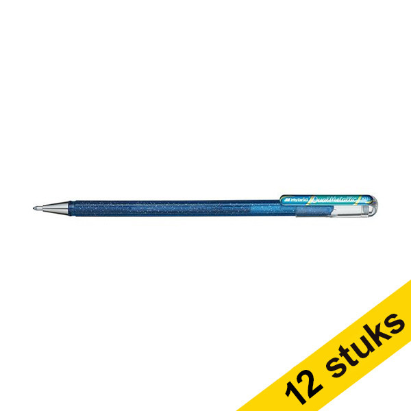 Pentel Aanbieding: 12x Pentel Dual Metallic gelpen blauw/metallic groen  210207 - 1