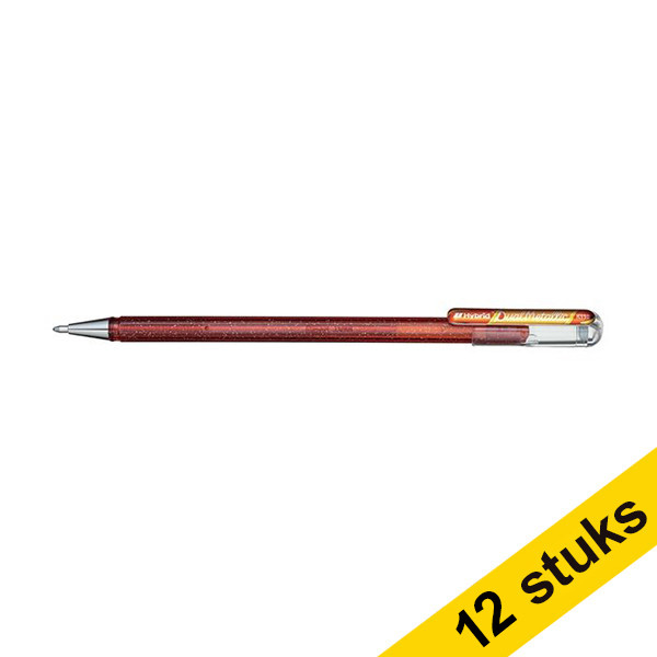 Pentel Aanbieding: 12x Pentel Dual Metallic gelpen oranje/ metallic geel  210209 - 1