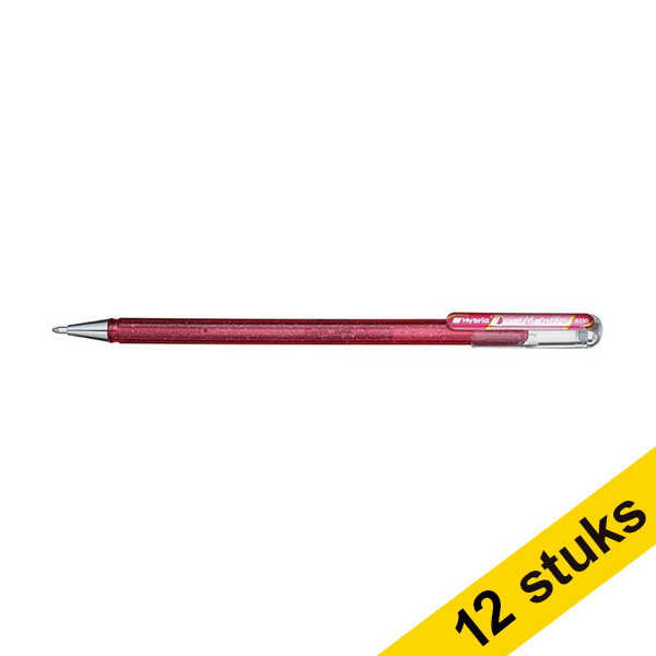 Pentel Aanbieding: 12x Pentel Dual Metallic gelpen roze/metallic roze  210210 - 1