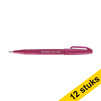 Aanbieding: 12x Pentel Sign SES15C brushpen bordeaux rood 210145