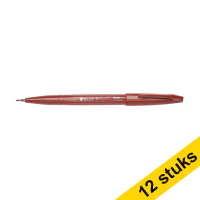 Aanbieding: 12x Pentel Sign SES15C brushpen bruin 210137