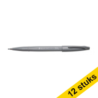 Aanbieding: 12x Pentel Sign SES15C brushpen grijs 210140