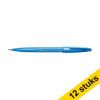 Aanbieding: 12x Pentel Sign SES15C brushpen lichtblauw 210142