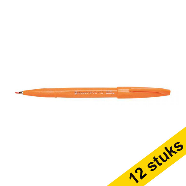 Aanbieding: 12x Pentel Sign SES15C brushpen oranje 210138 - 1
