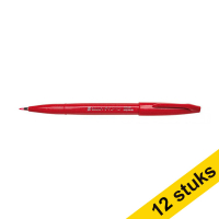 Aanbieding: 12x Pentel Sign SES15C brushpen rood 210134