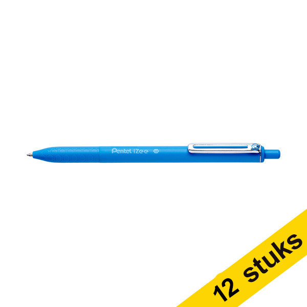 Pentel Aanbieding: 12x Pentel iZee BX470 balpen lichtblauw  210170 - 1
