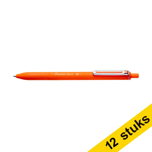 Pentel Aanbieding: 12x Pentel iZee BX470 balpen oranje  210166 - 1