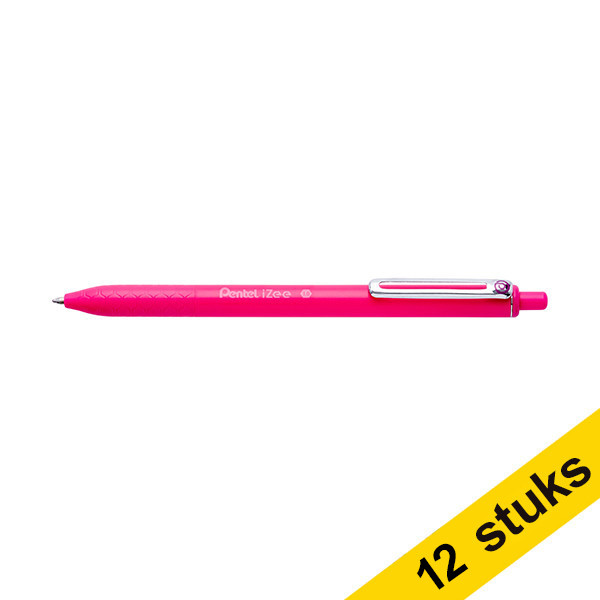 Pentel Aanbieding: 12x Pentel iZee BX470 balpen roze  210168 - 1