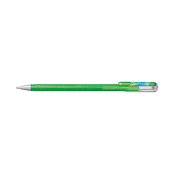 Pentel Dual Metallic gelpen lichtgroen en metallic blauw/rood 018588 210201 - 1