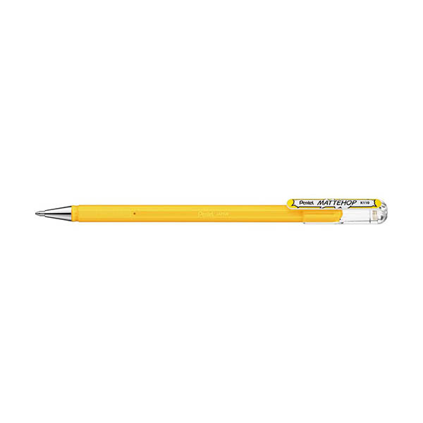Pentel Mattehop K110 gelpen geel 494605 - 1