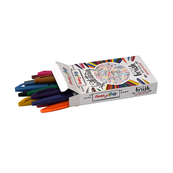 Pentel Set Pentel Sign SES15C brushpennen primaire kleuren (12 stuks) 016685 210335 - 1