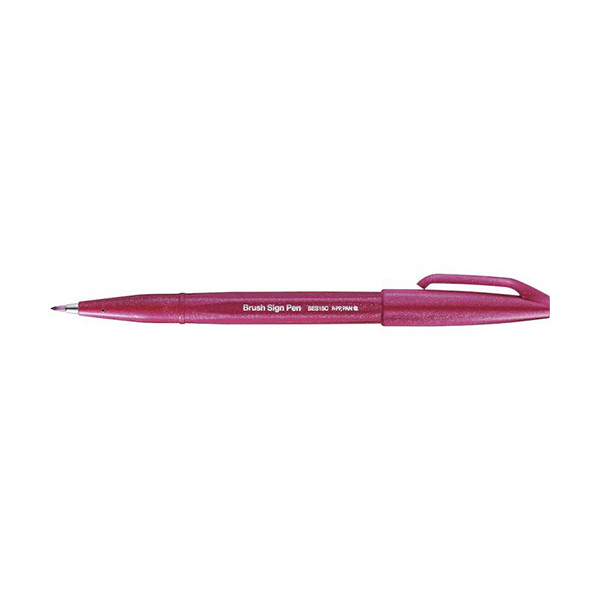 Pentel Sign SES15C brushpen bordeaux rood SES15C-B2 210105 - 1