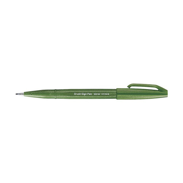 Pentel Sign SES15C brushpen olijfgroen 210114 - 1