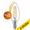 Aanbieding: 4x Philips E14 filament led-lamp kaars WarmGlow dimbaar 3.4W (40W) LPH02560 - 1