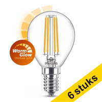 Aanbieding: 6x Philips E14 filament led-lamp kogel WarmGlow dimbaar 3.4W (40W)
