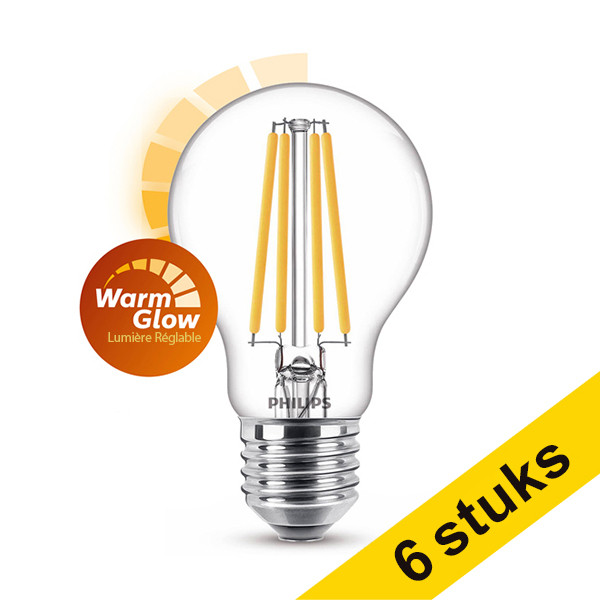 Aanbieding: 6x Philips E27 filament led-lamp peer WarmGlow dimbaar 10.5W (100W) LPH02538 - 1