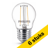 Aanbieding: 6x Philips E27 filament led lamp kogel warm wit 2W (25W) LPH02371 - 1