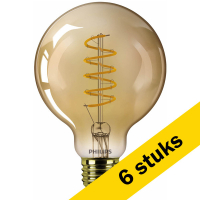 Aanbieding: 6x Philips E27 led-lamp globe G93 goud dimbaar 4W (25W)