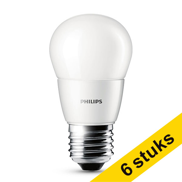Philips Aanbieding: 6x Philips E27 led-lamp kogel mat 4W (25W)  LPH00117 - 1
