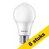 Aanbieding: 6x Philips E27 led-lamp peer dag/nacht bewegingssensor mat  8W (60W) LPH02347 - 1