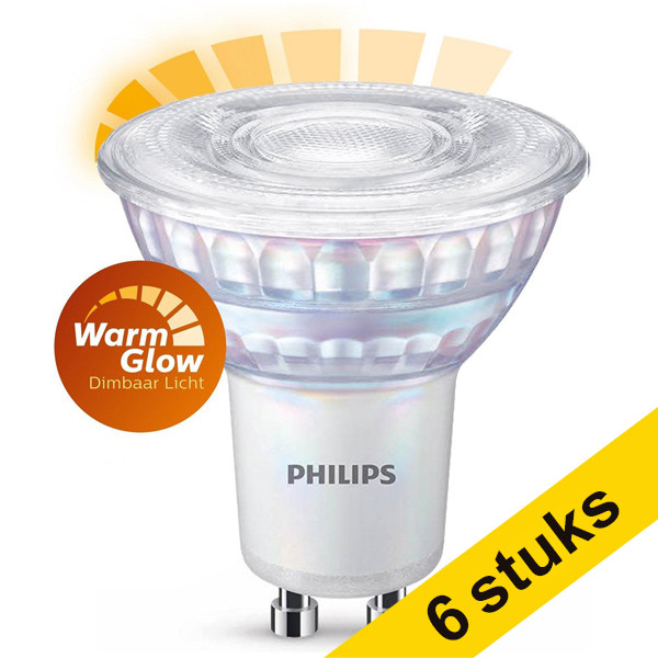 Aanbieding: 6x Philips GU10 LED spot WarmGlow 3.8W (50W) LPH02528 - 1