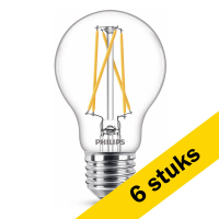 Aanbieding: 6x Philips LED lamp | WarmGlow | E27 | Peer | Filament | 2200-2700K | 3.4W (40W)