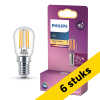 Aanbieding: 6x Philips LED lamp E14 | Buis T25 | Filament | Helder | 2700K | 1.9W (25W) LPH04160 - 1