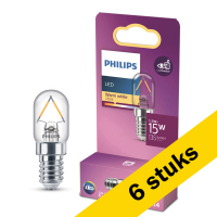 Aanbieding: 6x Philips LED lamp E14 | Kogel T20 | Filament | Helder | 2700K | 1,5W (15W)