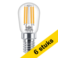 Aanbieding: 6x Philips LED lamp E14 | Kogel T25S | Filament | Helder | 2700K | 1W (12W)
