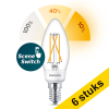 Aanbieding: 6x Philips SceneSwitch E14 filament led-lamp kaars 5W (40W) LPH02504 - 1