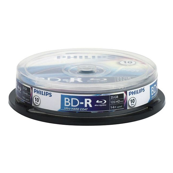 Philips Blu-Ray-R recordable 10 stuks in cakebox BR2S6B10F/00 098022 - 1