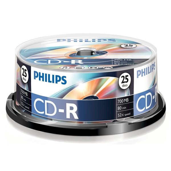Philips CD-R 80 min. 25 stuks in cakebox 098002 - 1