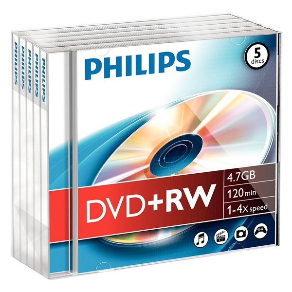 Philips Dvd Rw Rewritable 5 Stuks In Jewel Case Philips 123inkt Nl