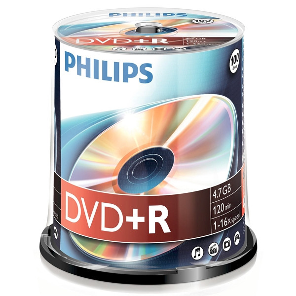 Philips DVD+R 100 stuks in cakebox DR4S6B00F/00 098013 - 1