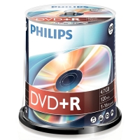 Philips DVD+R 100 stuks in cakebox DR4S6B00F/00 098013