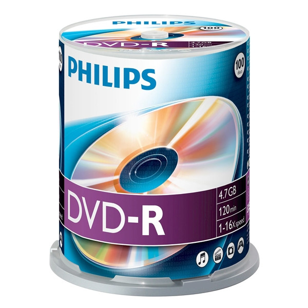 Philips DVD-R 100 stuks in cakebox DM4S6B00F/00 098030 - 