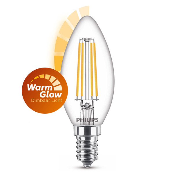 Philips E14 filament led-lamp kaars WarmGlow dimbaar 2.5W (25W) 929003011901 LPH02557 - 1