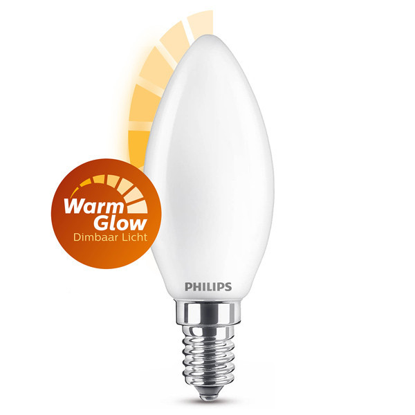 Philips E14 led-lamp kaars WarmGlow mat dimbaar 3.4W (40W) 929003012601 LPH02592 - 1