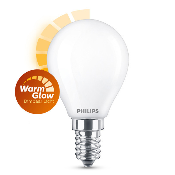 Philips E14 led-lamp kogel WarmGlow mat 2200-dimbaar 3.4W (40W) LPH02588 - 1