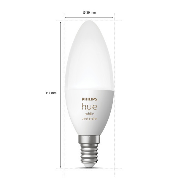 Philips Hue E14 smart lamp kaars C39 wit en RGB instelbaar zigbee 2 stuks LPH02701 - 3