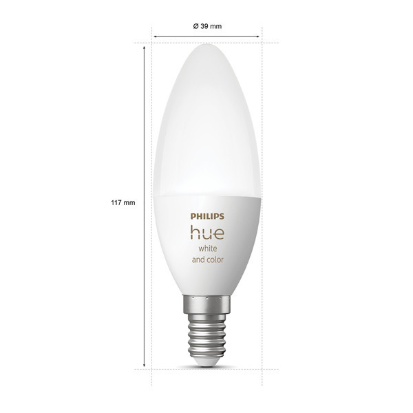 Philips Hue E14 smart lamp kaars C39 wit en RGB instelbaar zigbee LPH02700 - 3