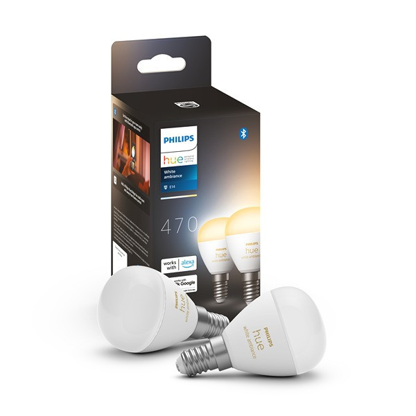 Philips Hue E14 smart lamp kogel P45 wit instelbaar zigbee 2 stuks LPH03366 - 1