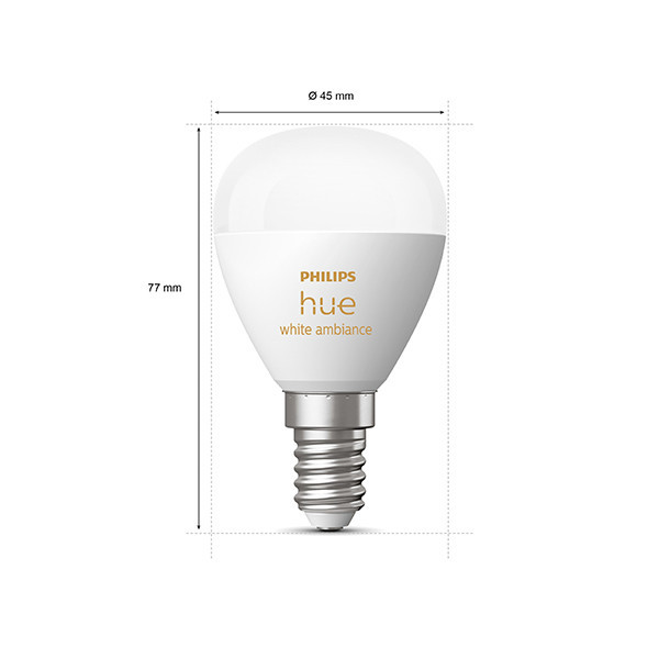 Philips Hue E14 smart lamp kogel P45 wit instelbaar zigbee 2 stuks LPH03366 - 2