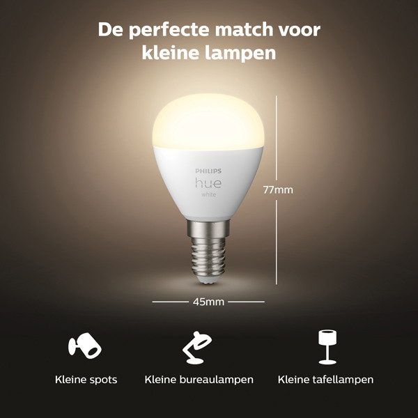 Philips Hue E14 smart lamp kogel P45 wit zigbee LPH02723 - 3