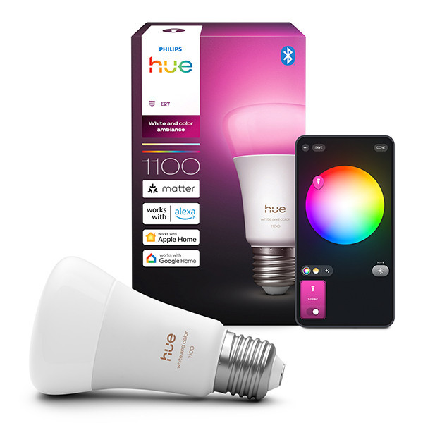 Philips Hue E27 smart lamp wit en RGB instelbaar zigbee LPH04282 - 1