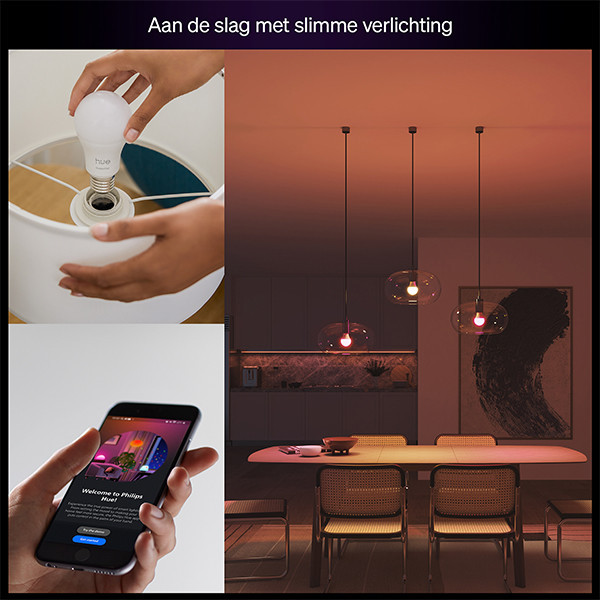 Philips Hue Essential E27 smart lamp wit en RGB instelbaar zigbee 3 stuks LPH04291 - 3