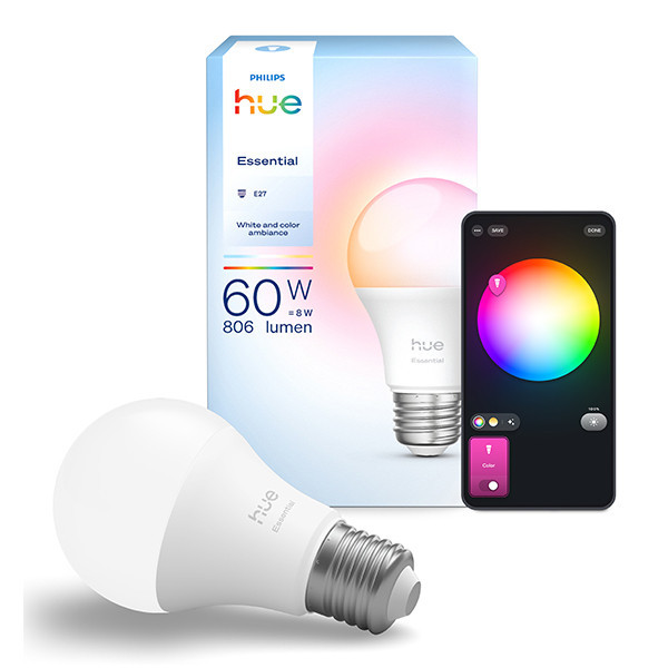 Philips Hue Essential E27 smart lamp wit en RGB instelbaar zigbee LPH04289 - 1
