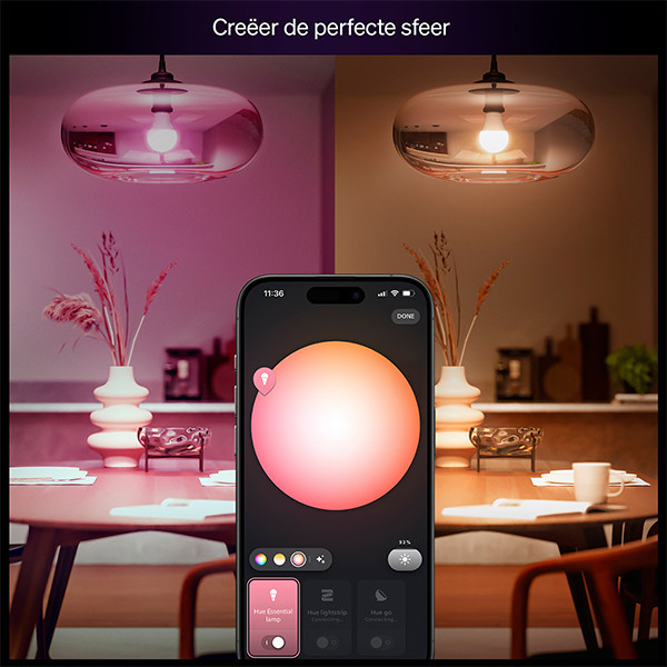 Philips Hue Essential E27 smart lamp wit en RGB instelbaar zigbee LPH04289 - 4