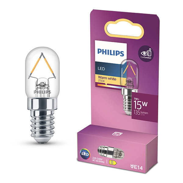 Philips LED lamp E14 | Buis T20 | Filament | Helder | 2700K | 1W (15W) LPH04145 - 1